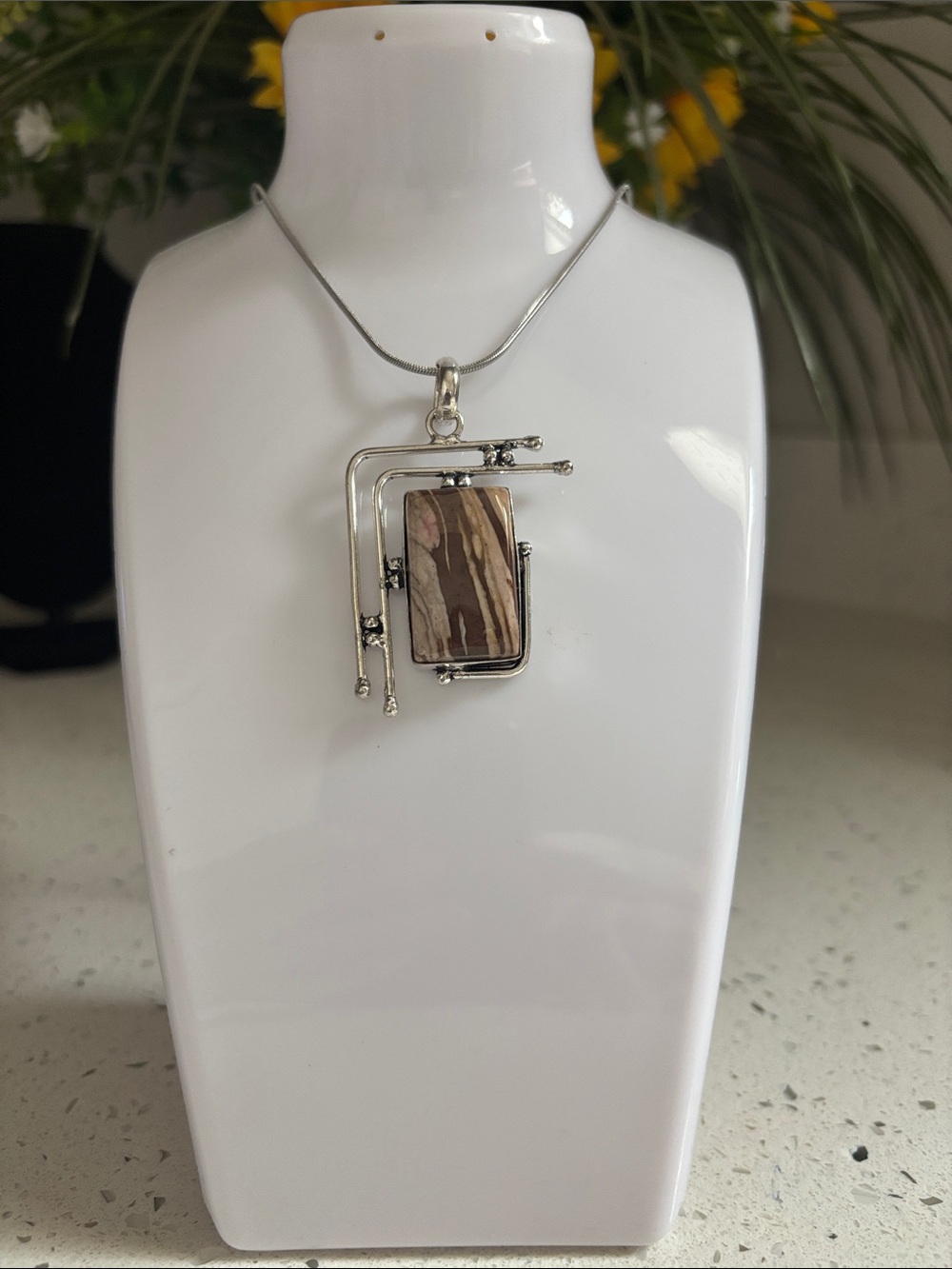 Coconut Jasper Gemstone Handmade Pendant Necklace